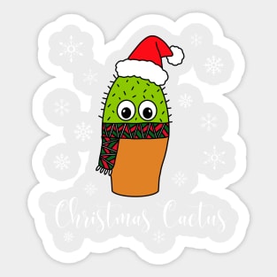 Christmas Cactus - Cute Cactus With Christmas Scarf Sticker